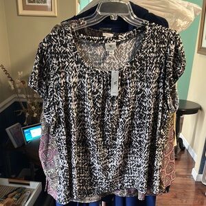 Jones New York Black and White Women's Top